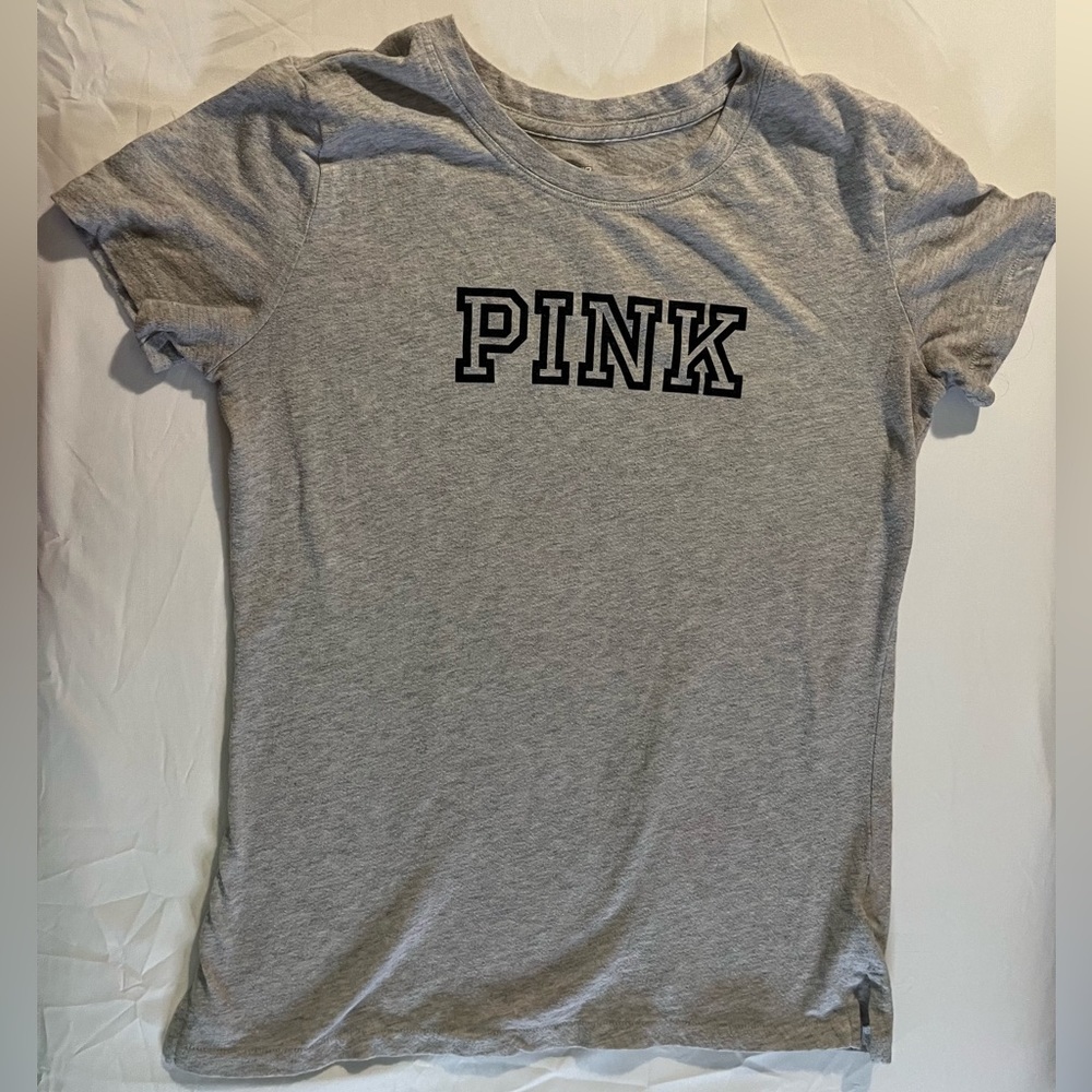 PINK T-Shirt Gray with Black Letters XS
